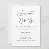 Feiern Sie mit uns, Hochzeitsfeier, Elopement Part Einladung (Vorderseite)