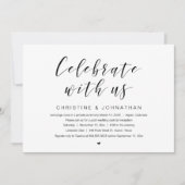 Feiern Sie mit uns, Hochzeitsfeier, Elopement Part Einladung (Vorderseite)