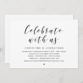 Feiern Sie mit uns, Hochzeitsfeier, Elopement Part Einladung (Vorne/Hinten)