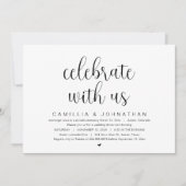 Feiern Sie mit uns, Hochzeitsfeier, Elopement Part Einladung (Vorderseite)