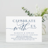 Feiern Sie mit uns, Hochzeitsfeier, Elopement Part Einladung (Stehend Vorderseite)