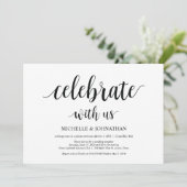 Feiern Sie mit uns, Hochzeitsfeier lädt ein Einladung (Stehend Vorderseite)