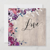 Feiern Sie mit uns kühne Blume Blasswald & Licht Einladung (Rückseite)