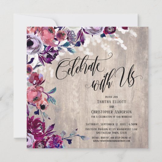 Feiern Sie mit uns kühne Blume Blasswald & Licht Einladung (Vorderseite)