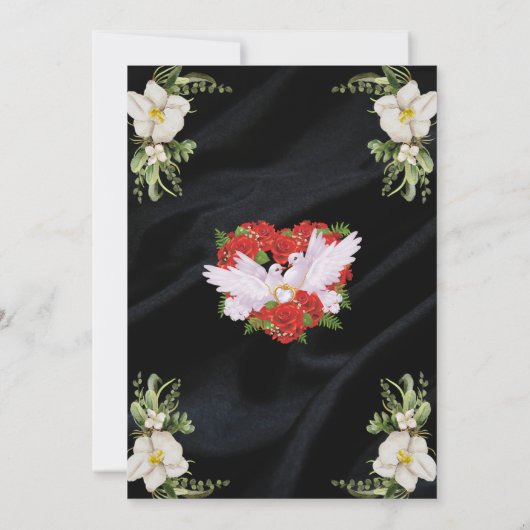 Feiern Sie mit uns Liebe | Hochzeit invita Einladung (Rückseite)