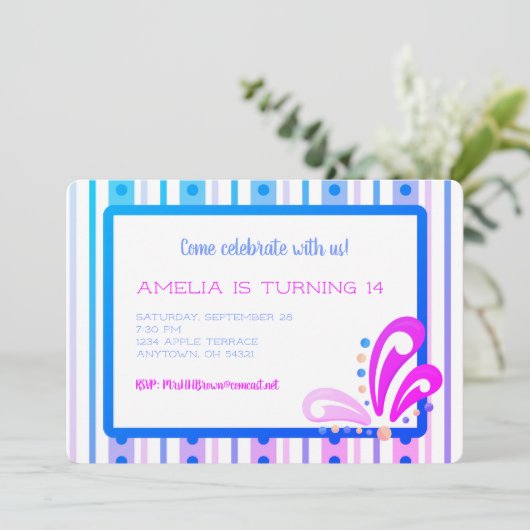 Feiern Sie mit uns mit einer individuellen Einladu Ankündigung (Stehend Vorderseite)