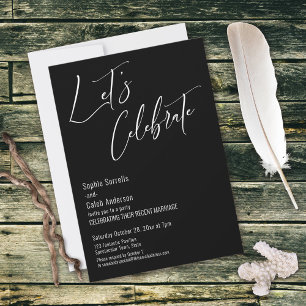 Feiern Sie mit uns! Moderne Black Wedding Party Einladung