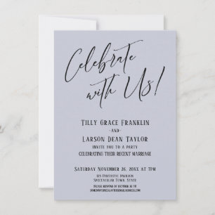 Feiern Sie mit uns! Moderne Blue Wedding Party Einladung