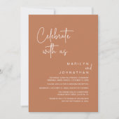 Feiern Sie mit uns, moderne Hochzeitsempfangsfeier Einladung (Vorderseite)