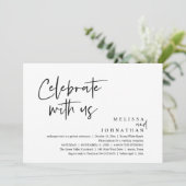 Feiern Sie mit uns Moderne Hochzeitsempfehlung Einladung (Stehend Vorderseite)