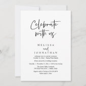 Feiern Sie mit uns, Moderne Hochzeitsempfehlung Einladung (Vorderseite)