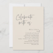 Feiern Sie mit uns, Moderne Hochzeitsempfehlung Einladung (Vorderseite)