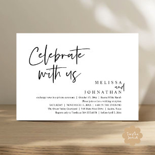 Feiern Sie mit uns Moderne Hochzeitsempfehlung Einladung