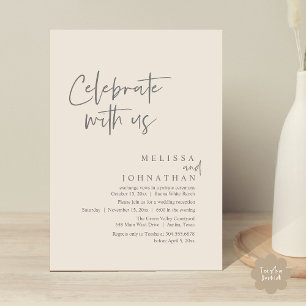 Feiern Sie mit uns, Moderne Hochzeitsempfehlung Einladung