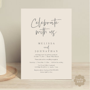 Feiern Sie mit uns, Moderne Hochzeitsempfehlung Einladung