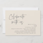 Feiern Sie mit uns Moderne Hochzeitsempfehlung Einladung (Vorderseite)