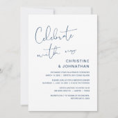 Feiern Sie mit uns, moderne Hochzeitsfeier Invita Einladung (Vorderseite)