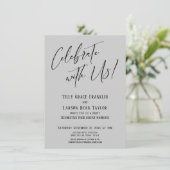 Feiern Sie mit uns! Moderne Light Gray Wedding Par Einladung (Stehend Vorderseite)