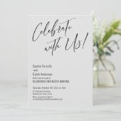 Feiern Sie mit uns! Moderne Light Gray Wedding Par Einladung (Stehend Vorderseite)