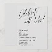 Feiern Sie mit uns! Moderne Light Gray Wedding Par Einladung (Vorne/Hinten)