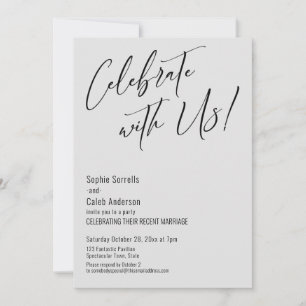 Feiern Sie mit uns! Moderne Light Gray Wedding Par Einladung