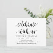 Feiern Sie mit uns, Moderne rustikale Hochzeitsfei Einladung (Stehend Vorderseite)