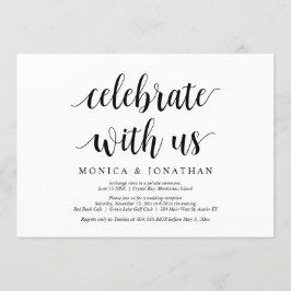 Feiern Sie mit uns, Moderne rustikale Hochzeitsfei Einladung