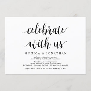 Feiern Sie mit uns, Moderne Rustikale Hochzeitsflu Einladung