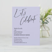 Feiern Sie mit uns! Moderner Lavendel-Empfang Einladung (Stehend Vorderseite)