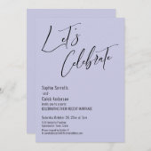 Feiern Sie mit uns! Moderner Lavendel-Empfang Einladung (Vorne/Hinten)