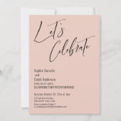 Feiern Sie mit uns! Moderner Rosa-Empfang Einladung (Vorderseite)