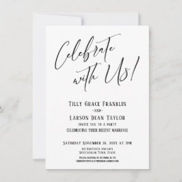 Feiern Sie mit uns! Modernes elegantes Hochzeitsfe Einladung