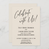 Feiern Sie mit uns! Modernes elegantes Hochzeitsfe Einladung (Vorne/Hinten)