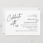 Feiern Sie mit uns, Modernes Hochzeitsessen Probe Einladung (Vorderseite)