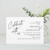 Feiern Sie mit uns, Modernes Hochzeitsessen Probe Einladung (Stehend Vorderseite)