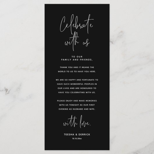 Feiern Sie mit uns, Platz Einstellung Danke Karte