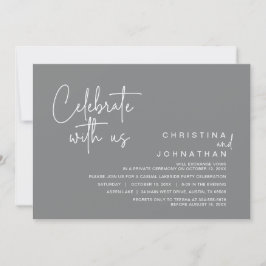 Feiern Sie mit uns, Post Wedding Elopement Party Einladung