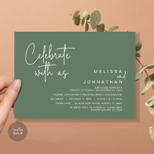 Feiern Sie mit uns, Post Wedding Elopement Party Einladung