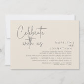 Feiern Sie mit uns, Post Wedding Elopement Party Einladung (Vorderseite)