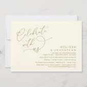 Feiern Sie mit uns, romantisches Hochzeitsessen Einladung (Vorderseite)