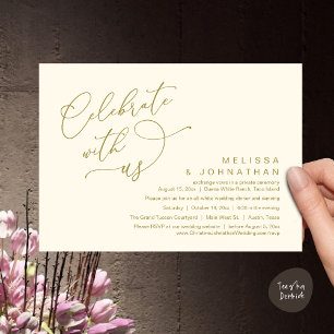 Feiern Sie mit uns, romantisches Hochzeitsessen Einladung