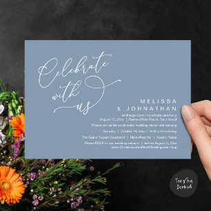 Feiern Sie mit uns, romantisches Hochzeitsessen Einladung