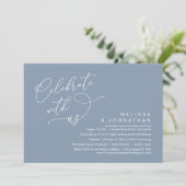 Feiern Sie mit uns, romantisches Hochzeitsessen Einladung (Stehend Vorderseite)