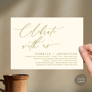 Feiern Sie mit uns, Romantisches Hochzeitsessen Pa Einladung