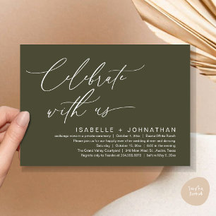 Feiern Sie mit uns, Romantisches Hochzeitsessen Pa Einladung