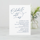Feiern Sie mit uns, Romantisches Hochzeitstanz Einladung (Stehend Vorderseite)