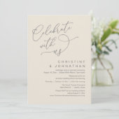 Feiern Sie mit uns, Romantisches Hochzeitstanz Einladung (Stehend Vorderseite)