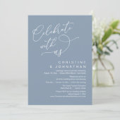 Feiern Sie mit uns, Romantisches Hochzeitstanz Einladung (Stehend Vorderseite)
