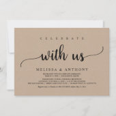 Feiern Sie mit uns, rustikales Hochzeitsdinner Einladung (Vorderseite)