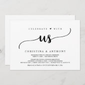 Feiern Sie mit uns, rustikales Hochzeitsessen Einladung (Vorne/Hinten)